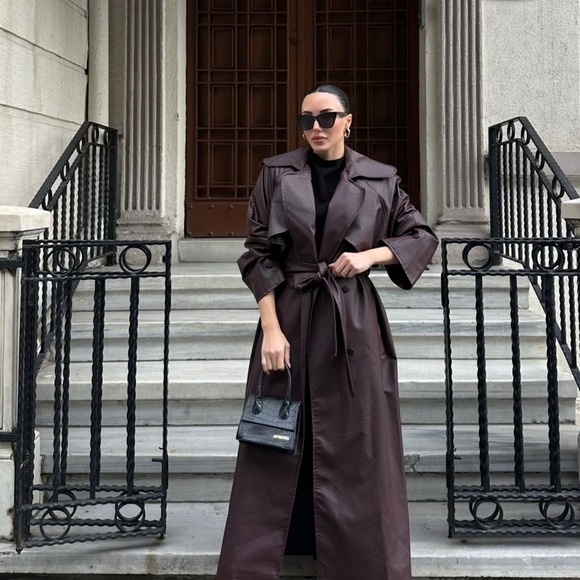 Jackets & Blazers - Stylish Burgundy Trench Coat